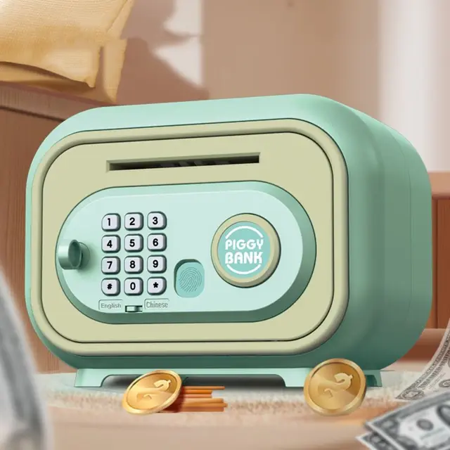 Password Lock Bank Safe Box Money Box Storage Box Children Money Boxes Safe Durable ATM Savings Box for Coins Cash 4