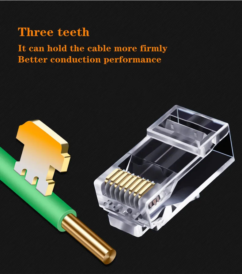 Rede Modular Unshielded Plug para Cabos Ethernet Conector Montions Rj45 Cat5e Cat6a Pass Through 8p8c - Imagem 6