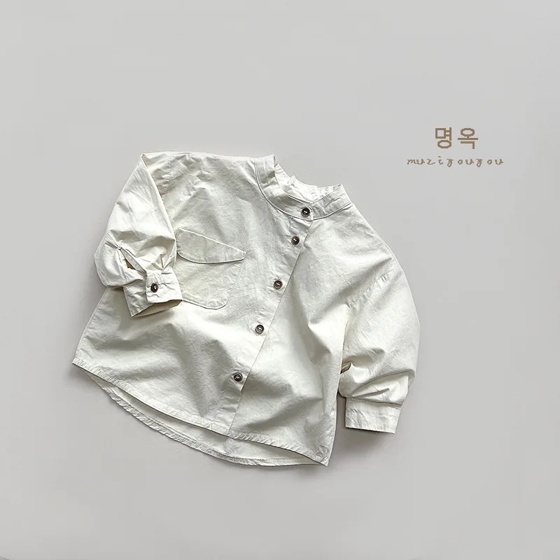 Spring New Children Versatile Shirts Coat Baby Cotton Long Sleeve Tops Girl Boys Casual Single Breasted Jacket Kids Clothes