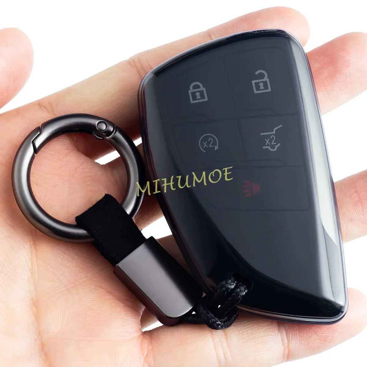 Transparent Smart Car Key Fob Cover with Keychain Attachment