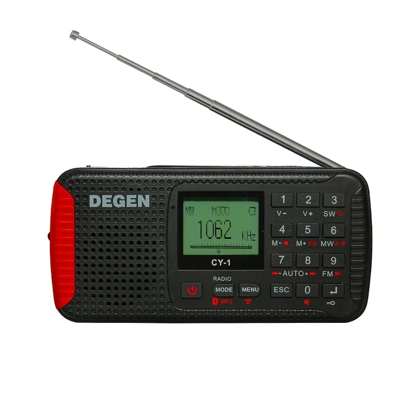 

DEGEN CY-1 emergency radio FM/MW/SW shortwave radio LCD/SOS/Bluetooth/MP3/recorder portable radio