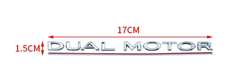 3D Logo DUAL MOTOR Untergestützte Buchstaben Emblem Für Tesla Modell Y 3XS Auto Stamm Abzeichen Aufkleber Dual Motor Aufkleber Zubehör – Detail 1
