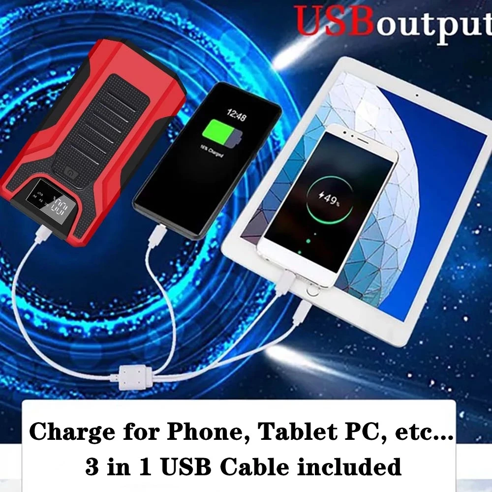 Chargeur de batterie de voiture portable, booster de démarrage, démarreur  diabétique, dispositif de démarrage, directions, banque d'alimentation, or,  diesel, 12V, 40000mAh - AliExpress