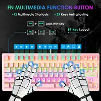 MAMBASNAKE x ZIYOU LANG Wired K2 Pink blue Switch gaming keyboard and mouse set gaming keyboard and mouse set Mini 87 Keys - Image 6