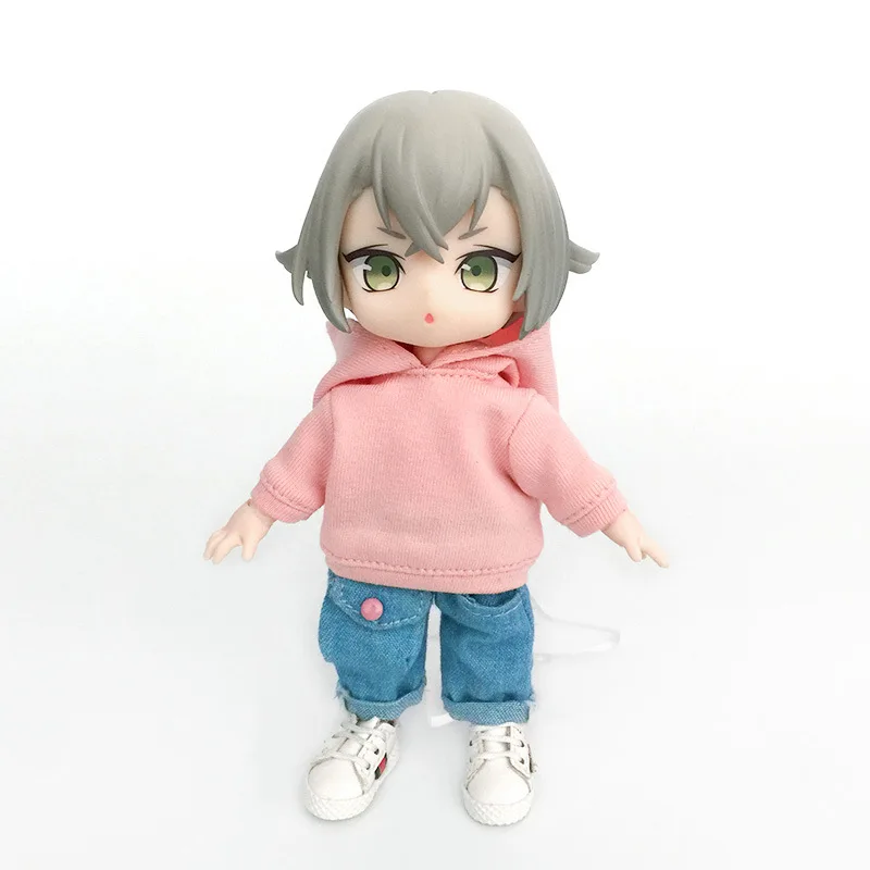 Striped Dolls Sweatshirt Coat Long Sleeve Doll hooded sweatshirt Clothes For Ob11,Mollys,Obitsut 11,1/12 BJD Doll Accessories 4