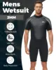 Shorty Wetsuit for Men 3mm Wetsuit for Diving Surfing Swimming and Water Sports Men's Neoprene Spearfishing One Piece Wetsuit 2