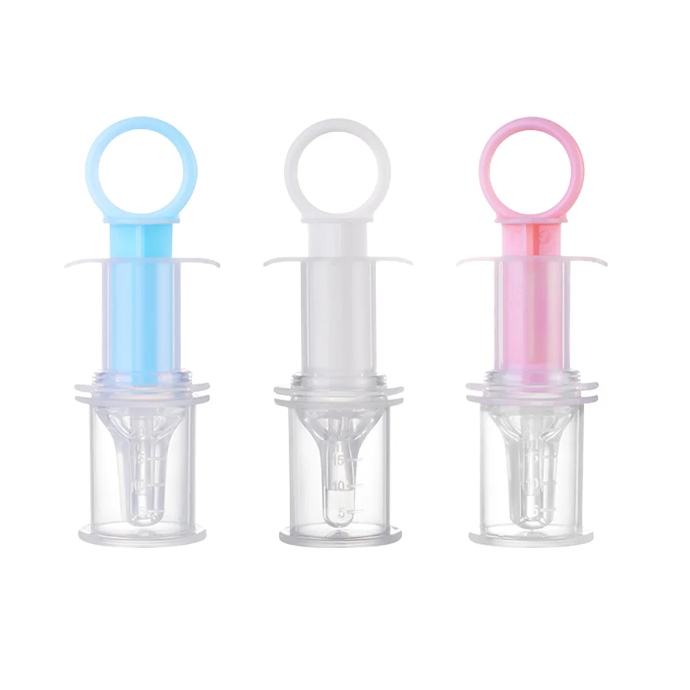 

3 Pcs Baby Syringe Medicines Feeder Needle Cylinder Design Water Feeding Tool (White, Pink, Blue, 1 Pcs Each)