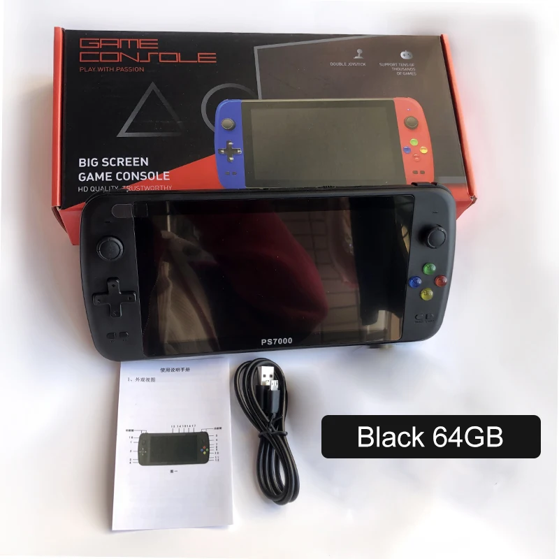 Big screen 7.0 inch PS7000 Handheld Game console  Player built in 3500 more games with 2 wire gamepads support PS1 games 