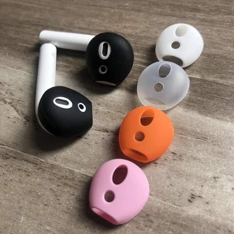 

2pcs/pair Ear Caps For iPhone Airpods Silicone Cute Non-slip Ear Caps An-ti Airpod Earphone Accessories for Airpods