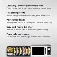 NE-1025F Compact Light-Duty Countertop Commercial Microwave Oven with 6-Minute Electronic Dial Control Timer, Bottom Energy 2