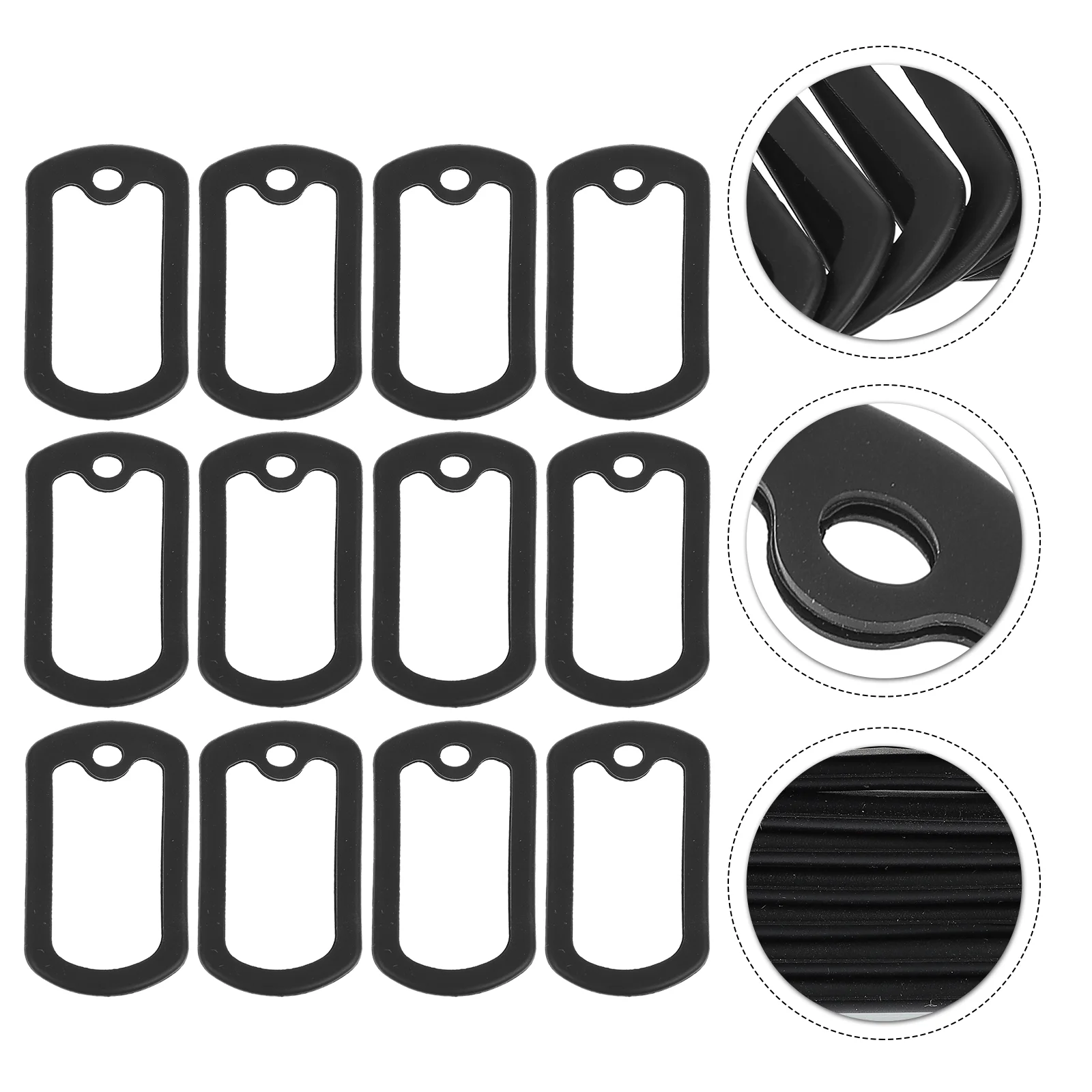 12 Pcs Dog Silencer Dog Tag Silencer Stainless Steel Choker Tag