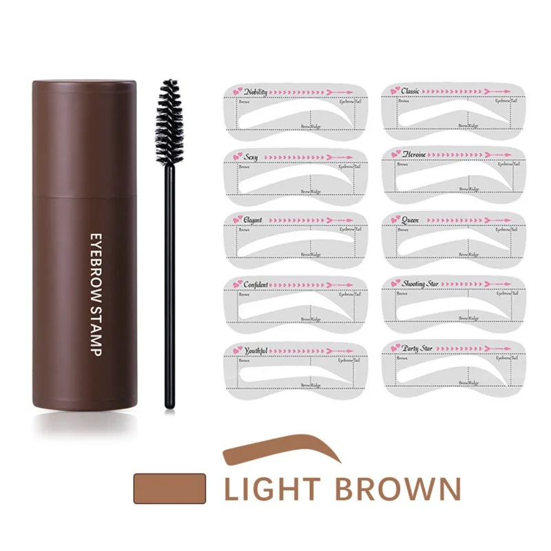 

Eyebrow Stamp Waterproof Professional Brow Powder Stamp Makeup Tool With 20pcs Eyebrow Stencils Eyebrow Stamp Women Cosmetics