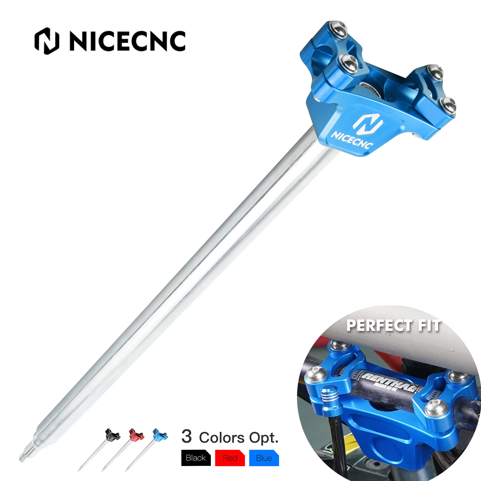 NICECNC ATV 22MM Steering Stem Shaft For Yamaha Raptor 700 YFM700 700R YFM700R 2013-2022 SE 13-22 2014-21 Accessories Rise 50MM