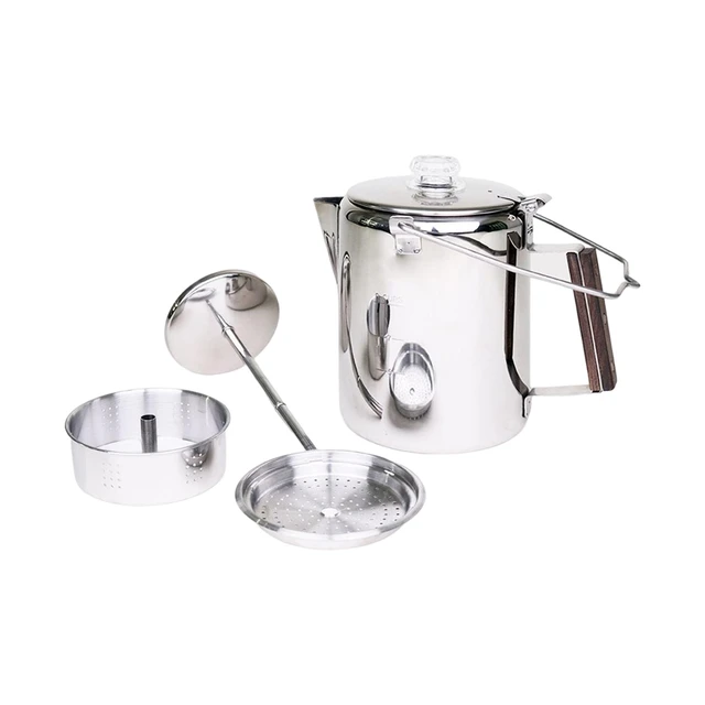 Coffee Percolator,Camping Coffee Pot 9 Cups Stainless Steel Coffee Maker with Clear Glass Knob, Percolator Coffee Pot for Campfire or Stovetop Coffee