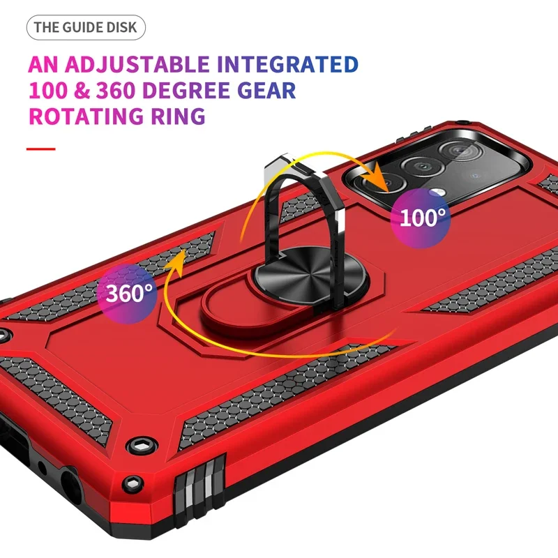 Fashion Armor Case with Metal Ring - Anti-Drop Shockproof Cover