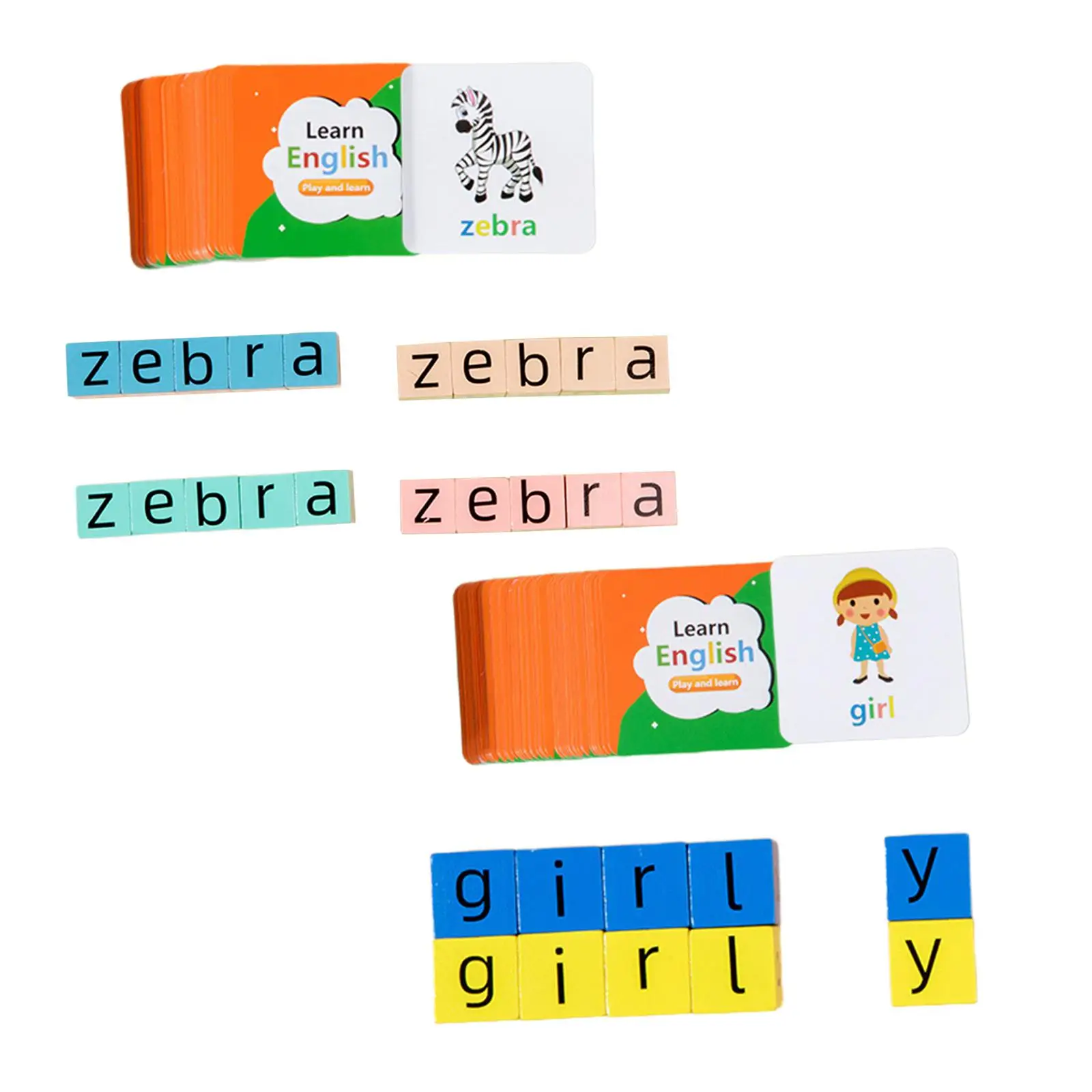 

Wooden Blocks Spelling Game Improve Language Skills Montessori Toys Letters Matching Games for 3 4 5 6 Year Old Kids Boys Girls