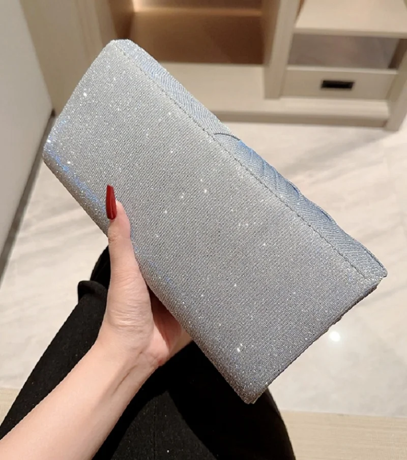 Ladies Dinner Handbag Luxury Wedding Party Shining Evening Bag Wallet Women's Dress Silver Crossbody Bags Female Travel Clutch