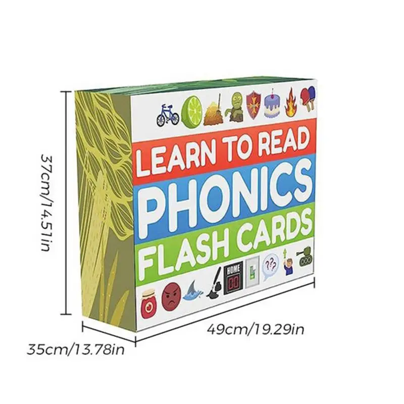 Sight Words Flash Cards Learn To Read In 20 Stages Digraphs CVC Blends Long Vowel Sounds for First Second Grade Homeschool Toy