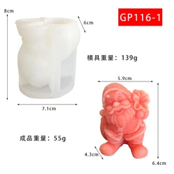 Festive Santa Silicone Candle Mold for DIY Christmas Crafts and Gifts (B)