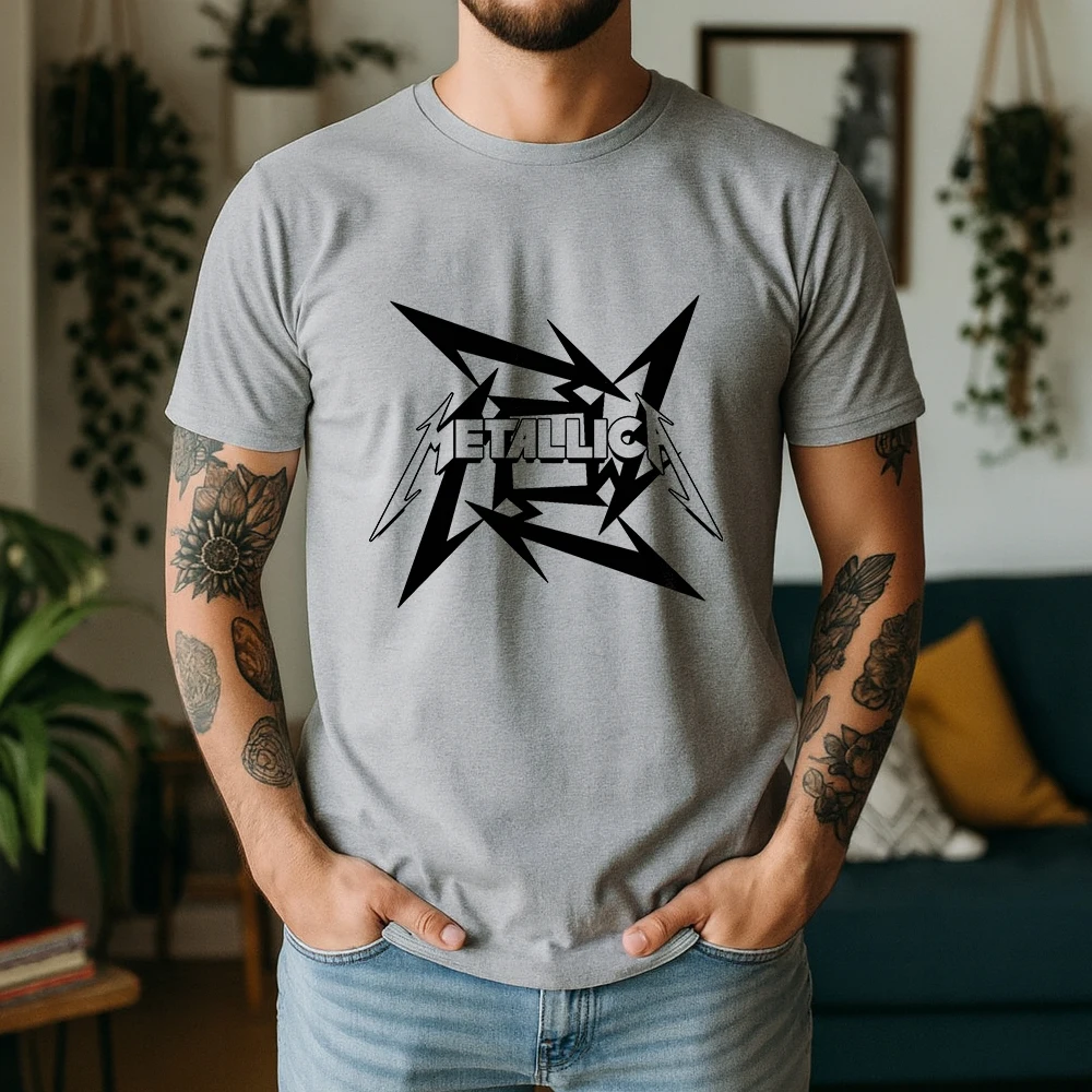 Oversized Breathable Heavy Metal Rock Punk Style 100% Cotton T-Shirt
