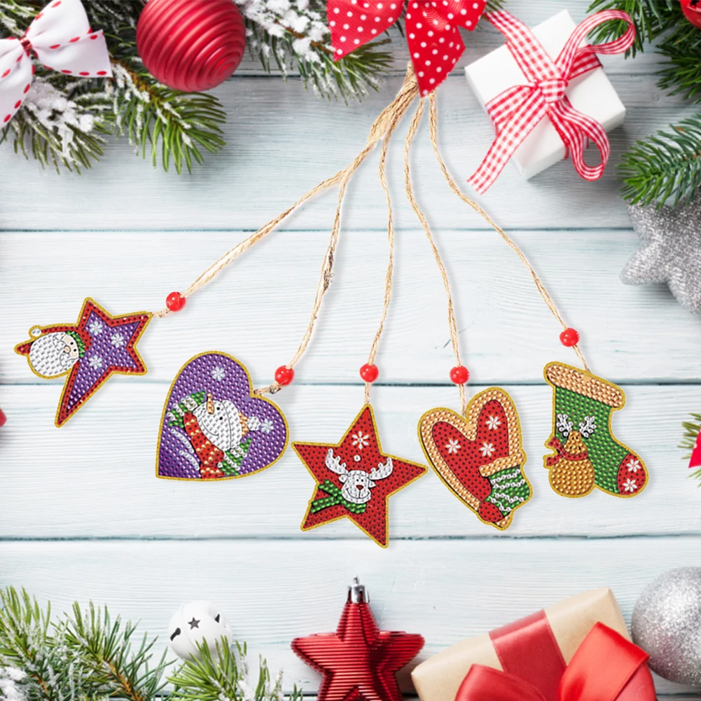 Diamond painting diamond painting accessories 5/10pcs Diamond Painting Christmas Santa Claus Pendant Decoration Atmosphere Decor for Children Christmas Gift Natal Navided