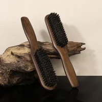 Wood Handle Boar Bristle Beard Brush Shaving Tool Hair Brush Wooden Curved Men Beard Shaving Brush Hair Stylist Mustache Brushes