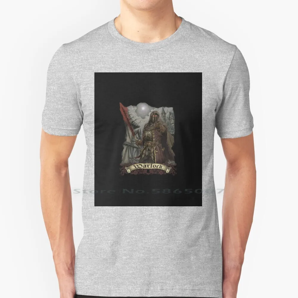 Hexblade Warlock T Shirt 100% Cotone Warlock Class Magic Tabletop Dnd Rpg Gioco Di Ruolo D20 Dark Souls Dark Knight