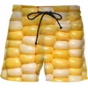 Summer Funny Corn Hawaiian Beach Shorts Maize 3D Print Men Casual Surfing Board Shorts Oversized Swimwear Trunks Kids Clothing 1