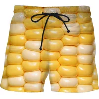 Summer Funny Corn Hawaiian Beach Shorts Maize 3D Print Men Casual Surfing Board Shorts Oversized Swimwear Trunks Kids Clothing 1