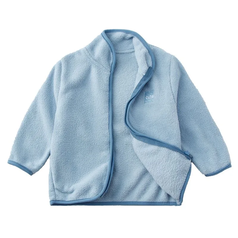 Children jackets New Korean Unisex Kids Fleece Coat Autumn Winter Children Jacket Warm Kids Thicken Sweatshirt Clothing Zipper Spring Coat Girls