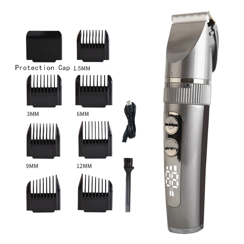 Profissional cabelo elétrico Clipper para homens, barbeiro máquina de corte, cabeleireiro, lavável faca, Cordless Clipper, lâmina de cerâmica
