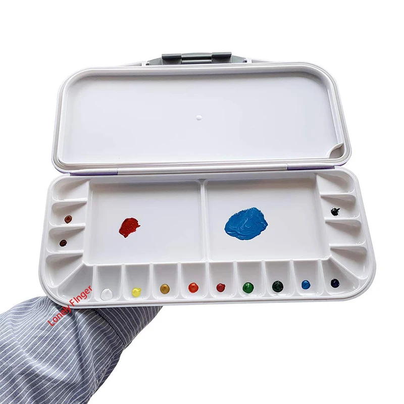 Airtight Watercolor Palette 18 Wells and 2 Mixing Areas Premium Moisturizing foldable Travel Portable Folding Paint Palette Box 3