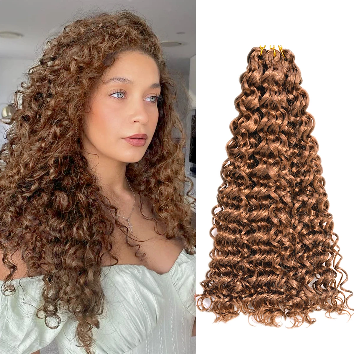 

Sunfay Synthetic Ocean Wave Curly Crochet Braids Gogo Curl Water Wave Braiding Hair Soft Beach Curl Hair Extension