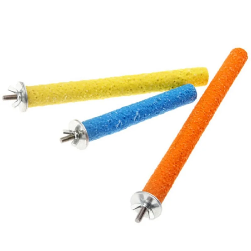 1pc Bird Claw Beak Grinding Bar Standing Stick Toys Parrot Station Pole Parrot Grinding Stand Claws Cage Accessory Bird Supplies
