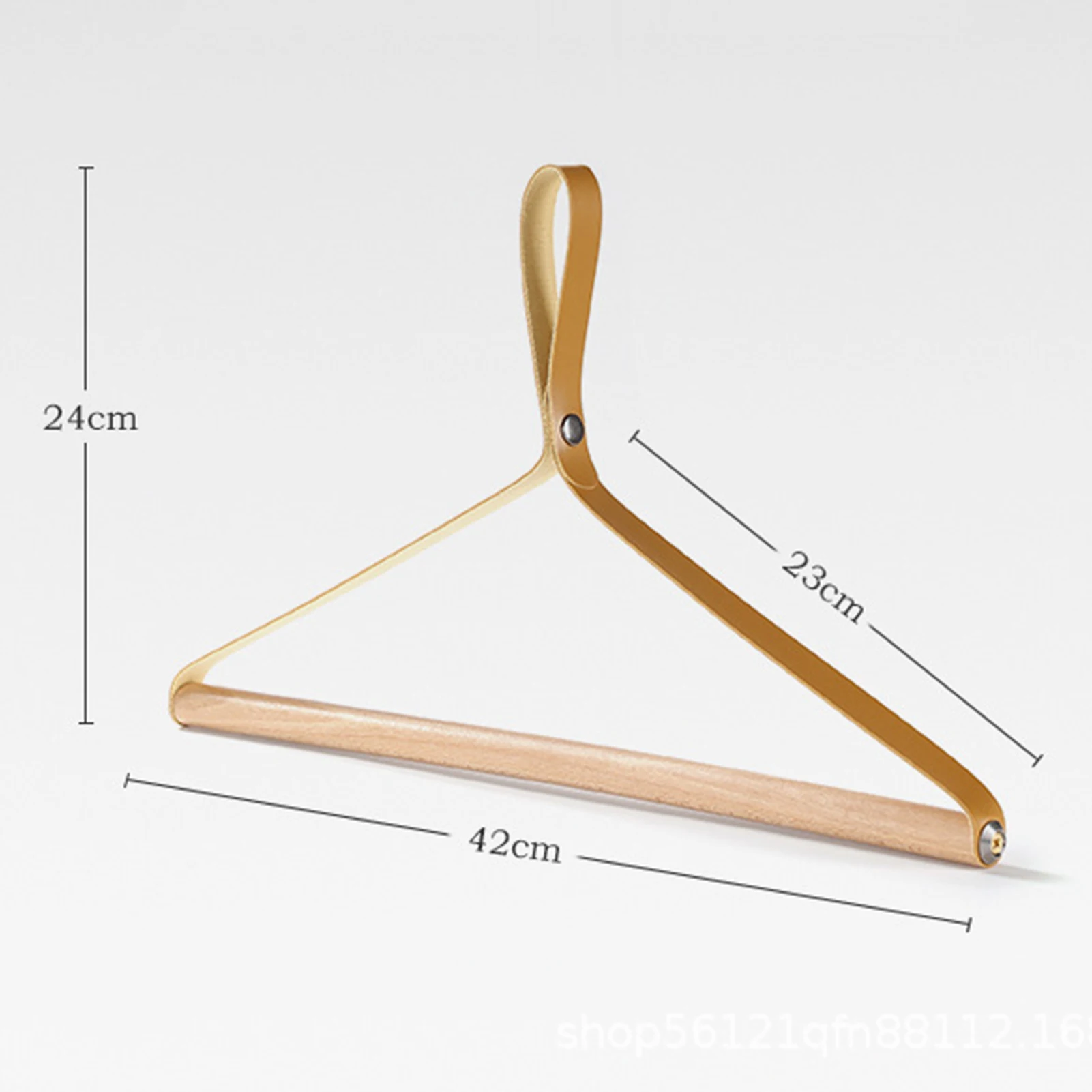 HOT Wooden Folding Coat Hangers Soft Leather Rope Beech Hanger Suitable for Kids and Adult Clothing 5
