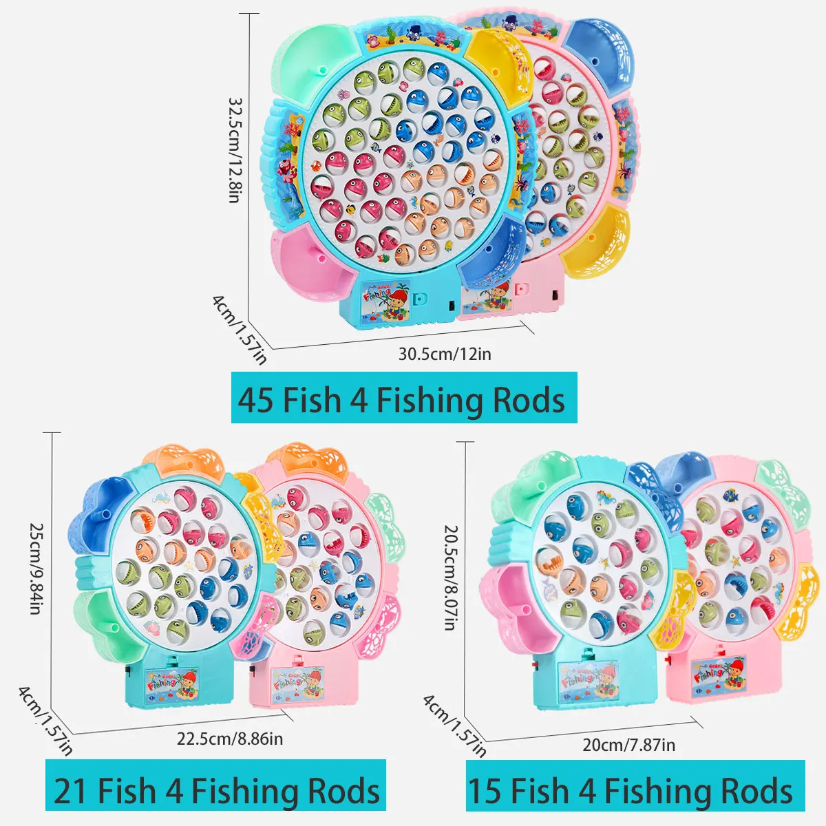 Fishing Toys, Hook Electric Spin With Music, Size Models Optional, Blue And Pink, Toys And Gifts For Kids, Cute Stickers, Practi 2