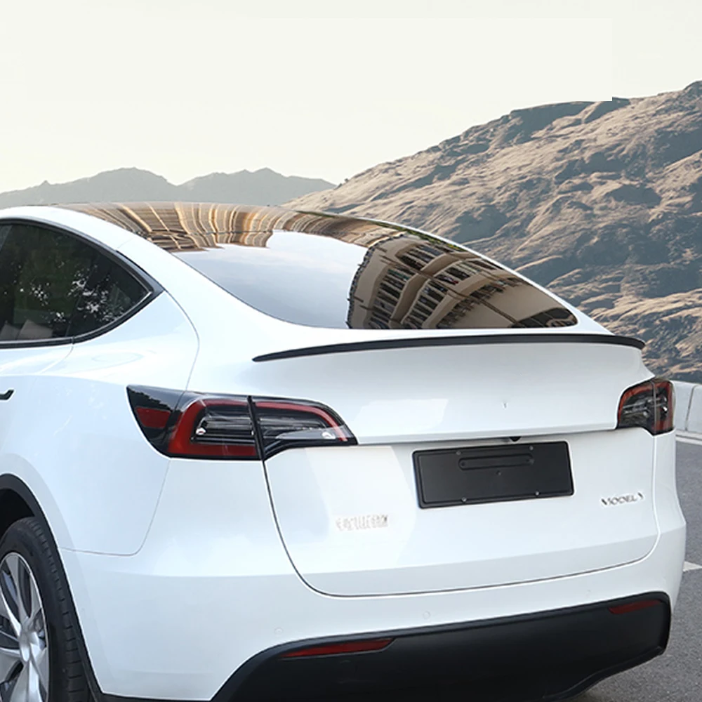 Becquet de coffre arrière en Fiber de carbone pour Tesla Model Y 2021 2022,  noir mat, ABS, accessoires de style