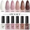 LILYCUTE 6Pcs/set 7ml Coffee Series Gel Nail Polish Kit 125 Colors Manicure Semi Permanent Soak Off UV Nail Art Gel Varnish 1