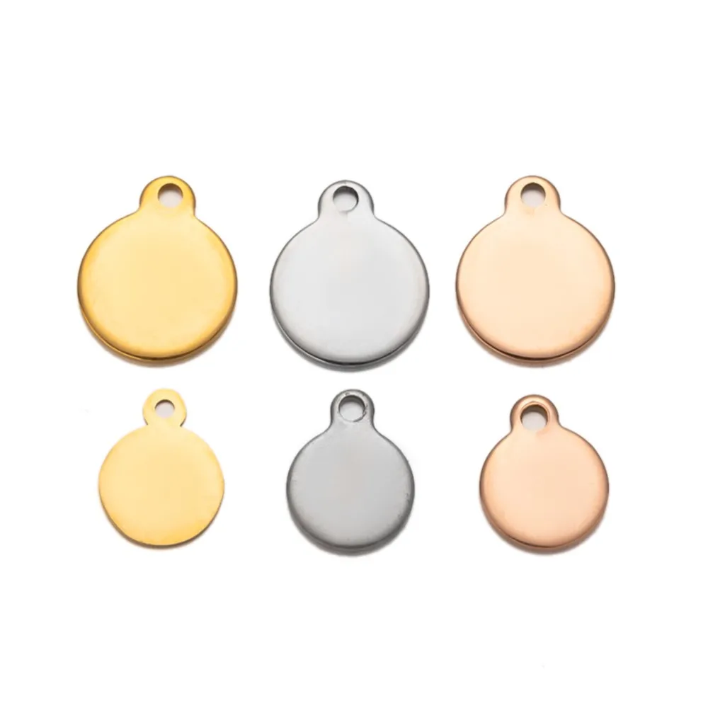 

Круглые Подвески в виде диска из нержавеющей стали, 10 шт., Пустые Подвески для браслетов, ожерелий, подвесок, бирки, материалы для изготовления ювелирных изделий