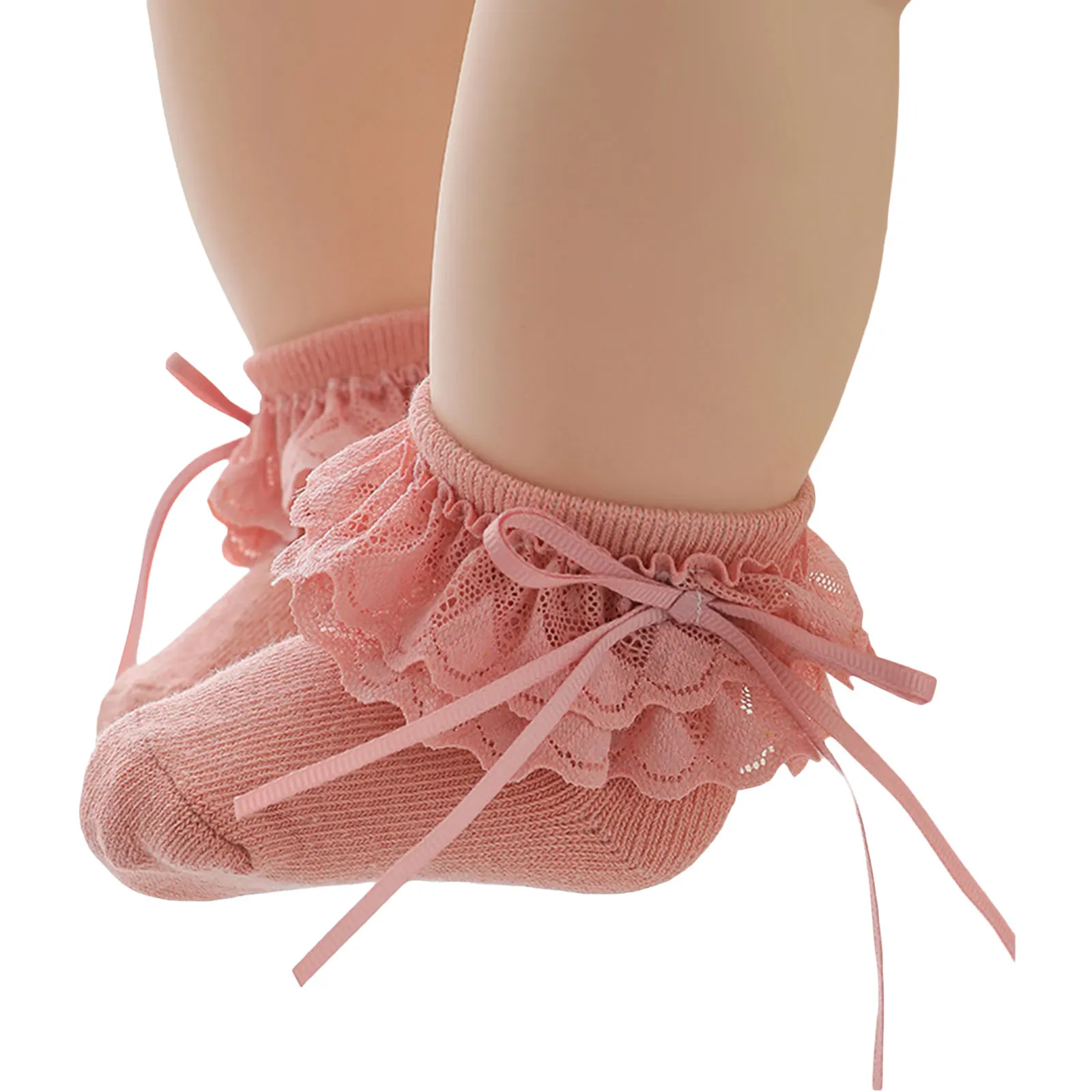 Girls Socks Kids Baby Girls Socks Cute Baby Princess Dress Socks with Lace Bow for Toddler Clothing Accessory 0-8Y