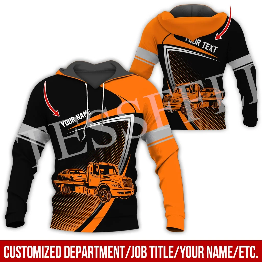 Nome Personalizzato Cosplay Tow Truck Driver Trucker Worker Retro Tuta 3Dprint Harajuku Casual Pullover Jacket Felpe Vintage X18
