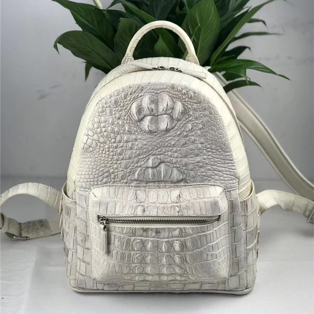 Exotic Genuine True Crocodile Skin Men's Top-handle Backpack Authentic Real  Alligator Leather Male Large White Travel Bag Pack - Backpacks - AliExpress