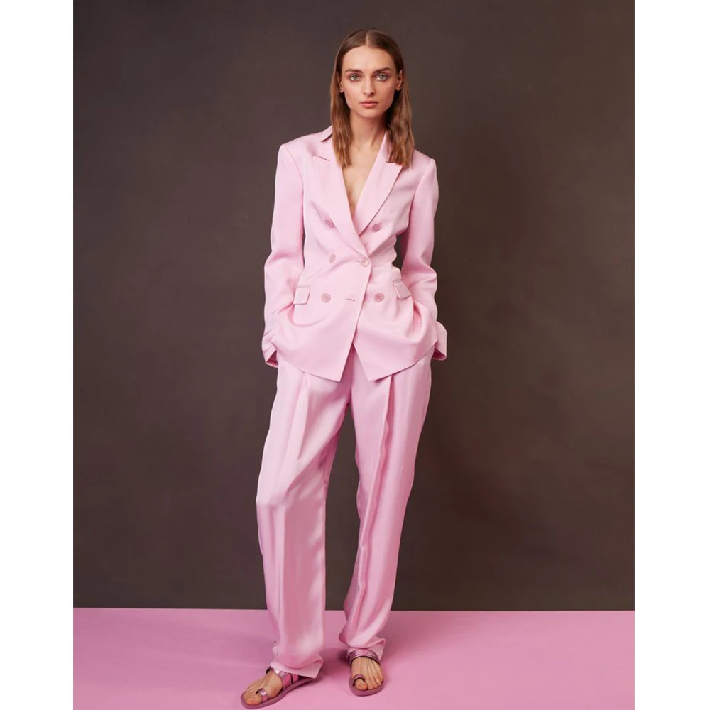 New Summer Solid Color Women's Suit Two-piece Simple Casual Suit Suit Women's Tailoring Suits Full Sets Clothing Female Pants