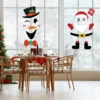 2Pcs Christmas Felt Door Sticker Santa Claus Snowman Pattern DIY Art Decals for Indoor Outdoor 2024 Navidad Party Decor Supplies 5