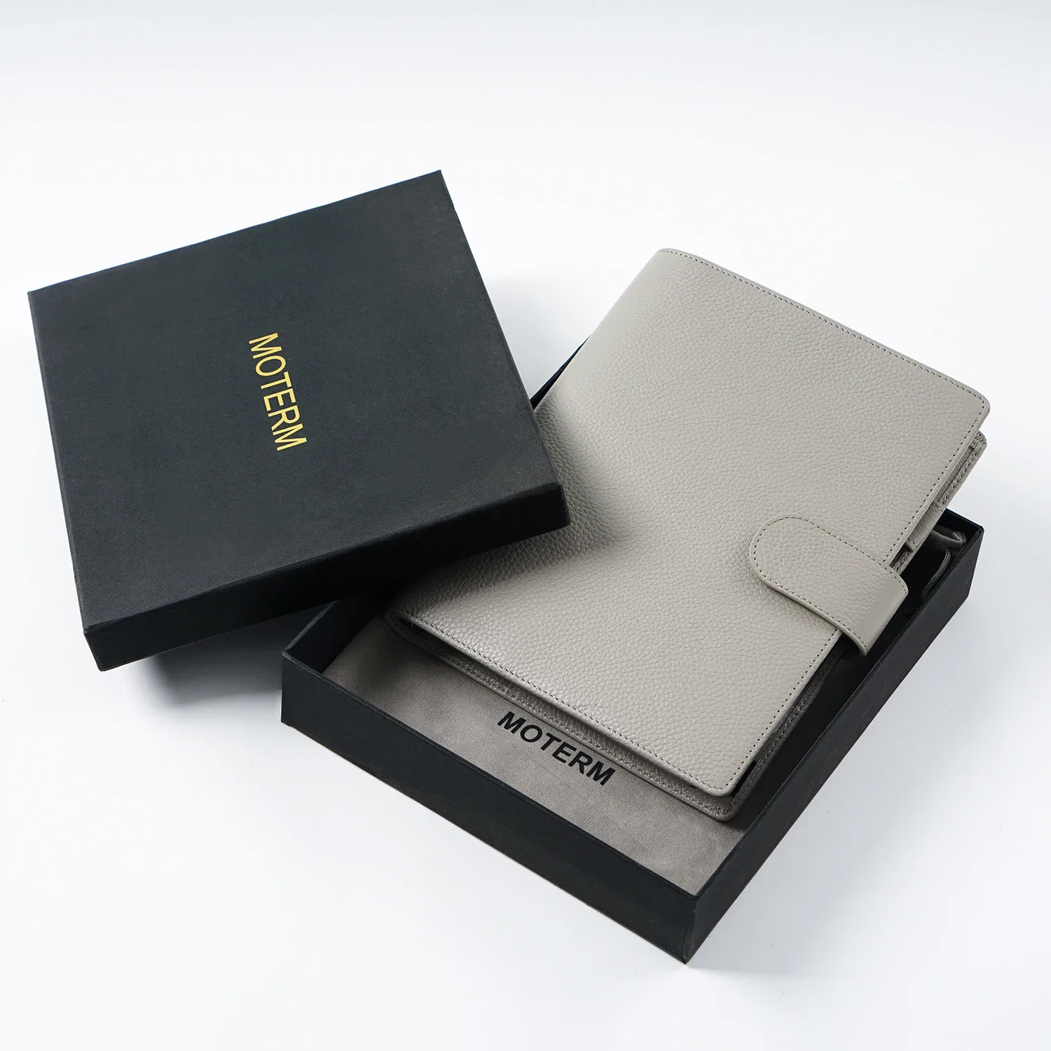 Moterm Regular A5 Size Rings Planner with 19MM Rings Binder Genuine Pebbled Grain Leather Notebook Agenda Organizer Sketchbook 6