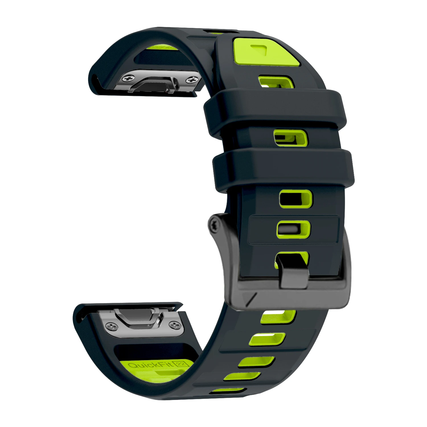 Enhanced Sports Silicone Watch Band - QuickFit 22mm & 26mm Replacement Strap Bracelet