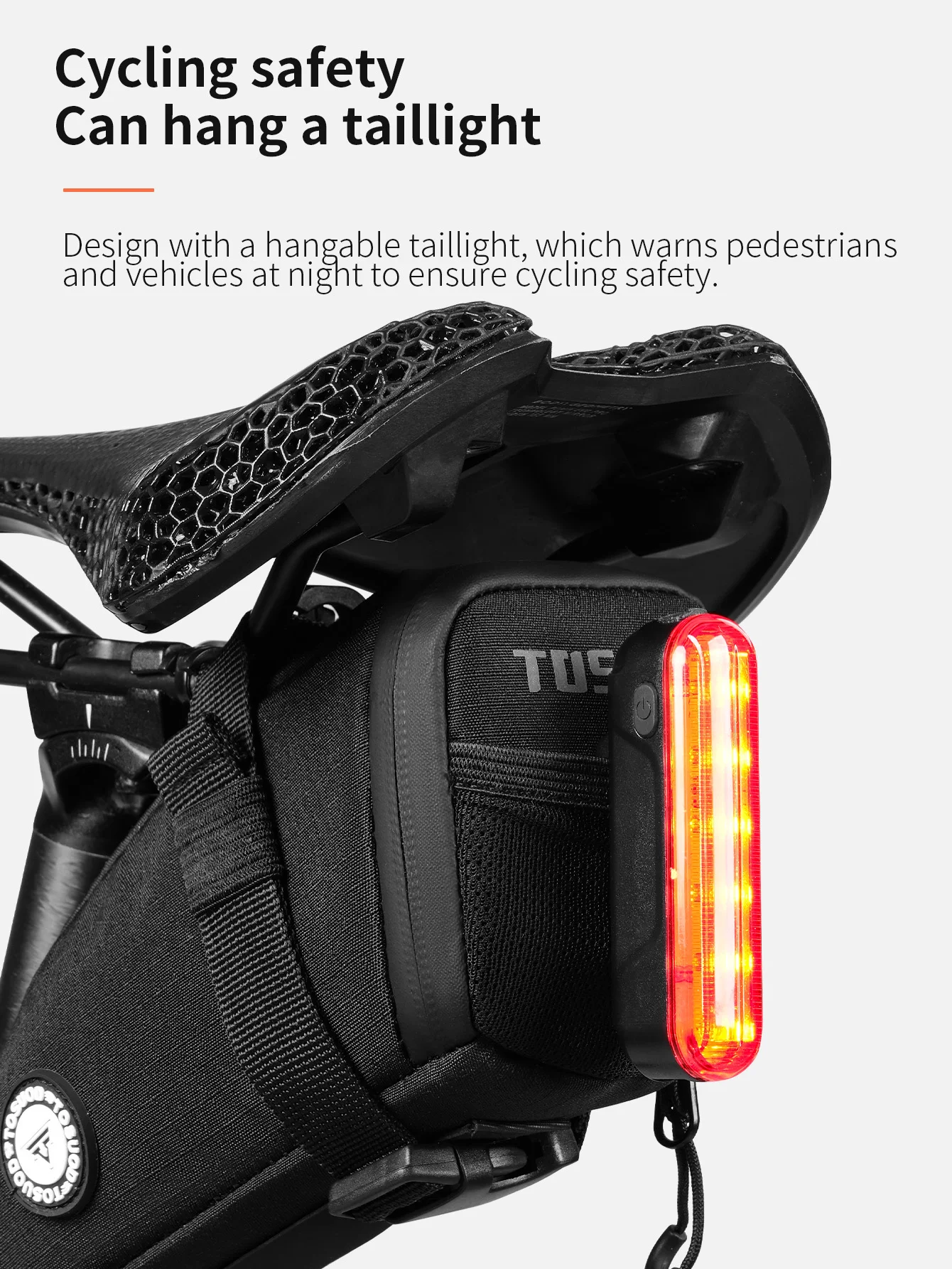 TOSUOD Fahrrad-Satteltasche, 1,2 l, wasserdicht, großes Fassungsvermögen, Reißverschluss, verschleißfest, Hecktasche, MTB, Rennrad, Outdoor, Radfahren, Zubehör – Detail 5