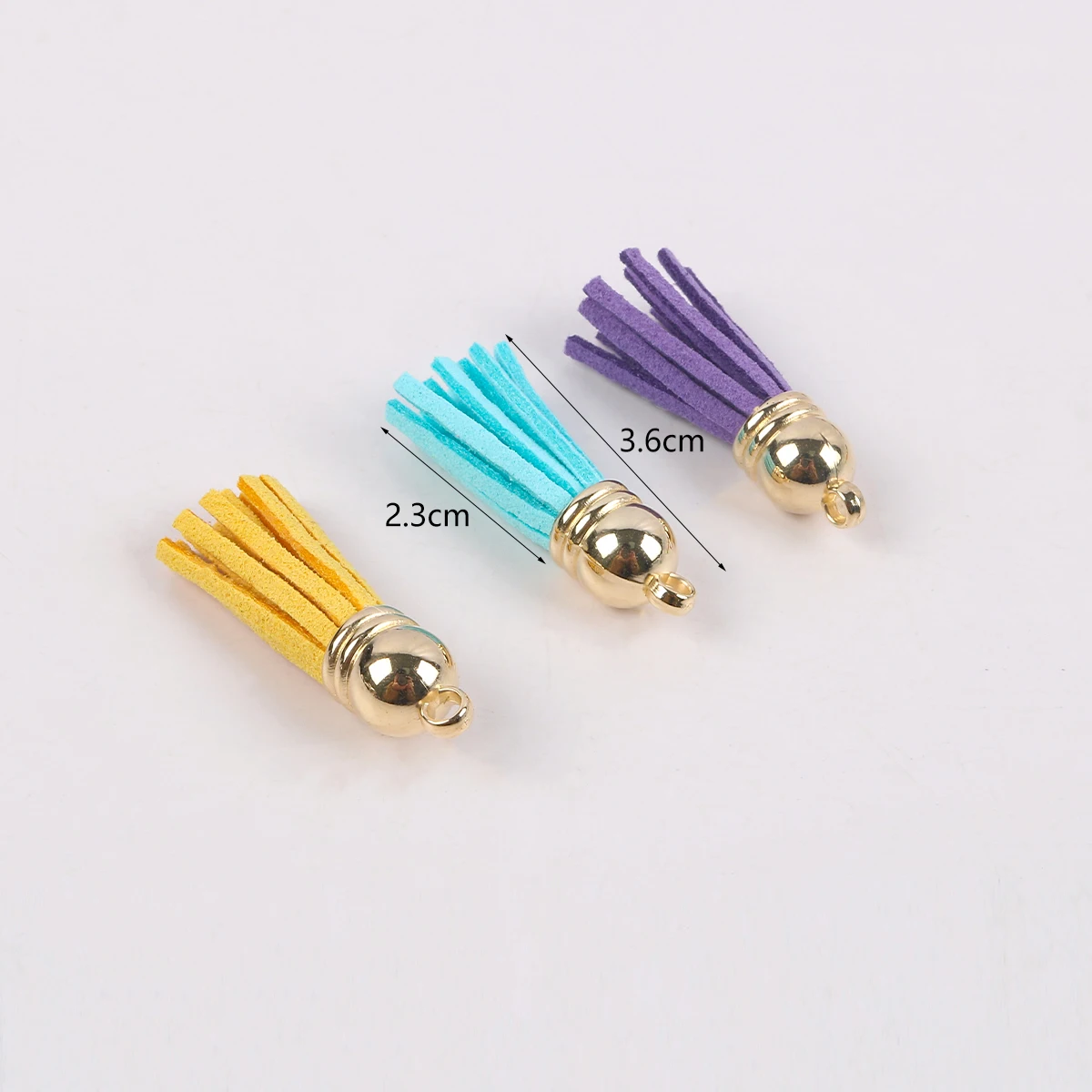 Mini Suede Fringe Tassels for Keychains Sewing Clothes Accessories 20pcs 36MM