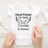 Hand Picked for Earth By My Grandpa/grandma In Heaven Baby Bodysuit Romper Summer Short Sleeve Jumpsuit Ropa 1
