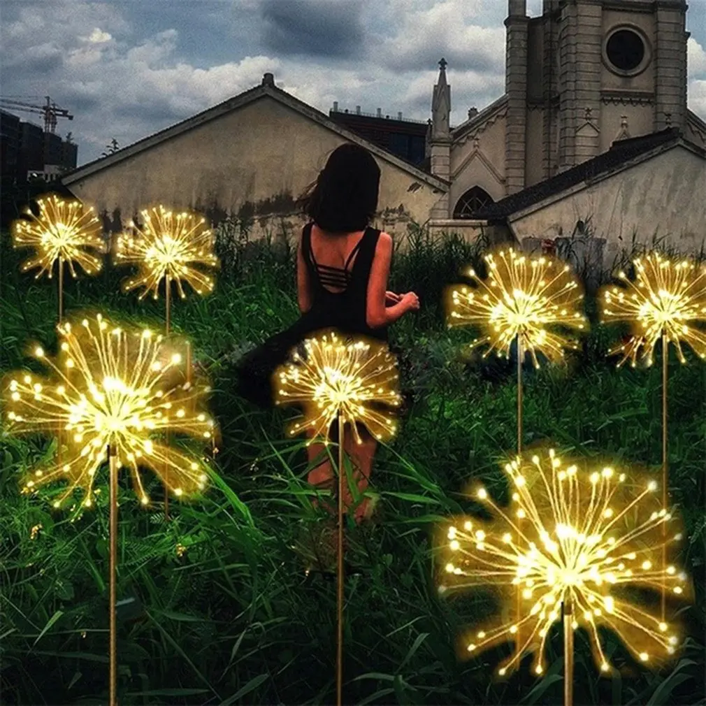 

2024 New Solar LED Fireworks Fairy Tale Outdoor Garden Decoration Lawn Path Light for Patio Garden Party Christmas Wedding